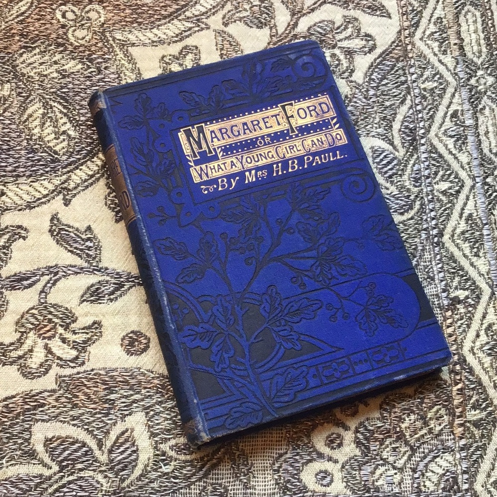Margaret Ford What a Young Girl Can Do 1920s book gorgeous cobalt blue & gold